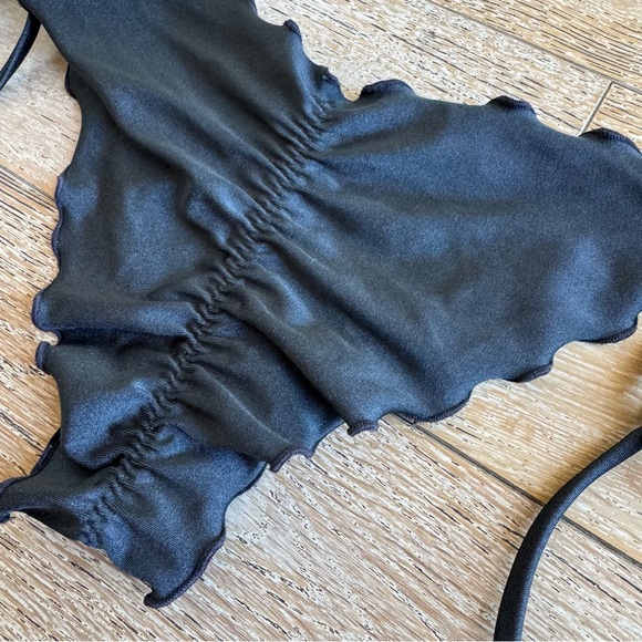 Luli Fama Wavy Ruched Back Tie Side Bikini Bottom - Picture 2 of 8
